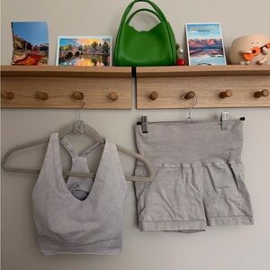 Ice Grey Good Karma Crop Tank and Short set